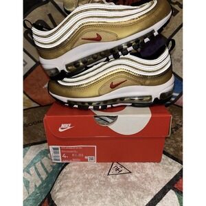 Nike Air Max 97 QS Metallic Gold Varsity Red Size 4 Youth 5.5 Women's 918890-700